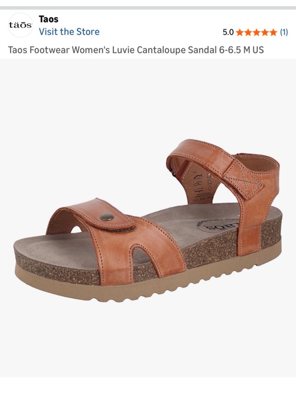 Taos Footwear Women's Luvie Leather Sandal in Cantaloupe Brown